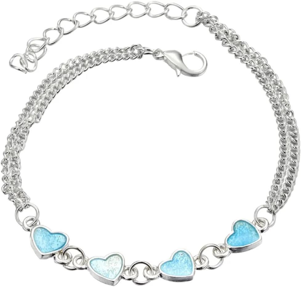 BESTYASH Fashion Alloy Tassel Heart Beads Anklet for Women Unique Jewelry Foot Chain Accessory Random Color Heart for Birthdays and Special Occasions