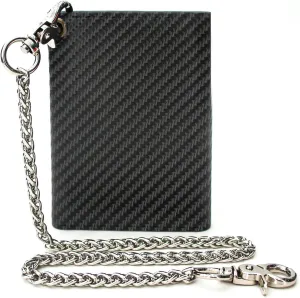 boshiho Real Leather RFID Blocking Bifold Wallets for Men Double Zipper Coin Pocket Purse with Anti-Theft Chain