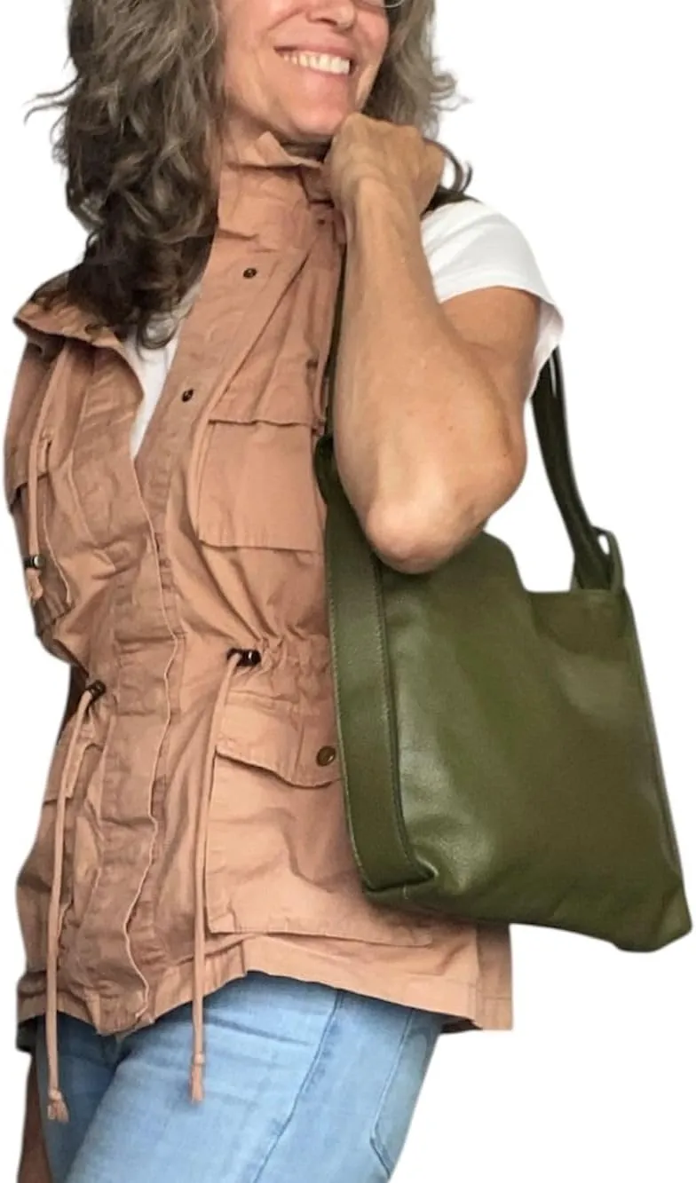 Bria Convertible Leather Backpack Purse - Soft Casual Travel Shoulder Bag