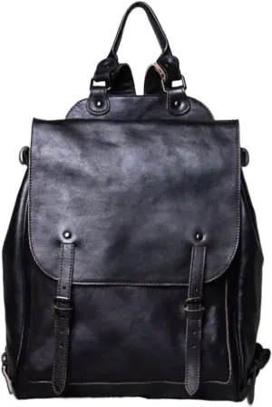Briefcases Mens Backpacks Genuine Leather Computers Bags Casual Daypack Luggage Travel Bags Laptop Bags(Black)