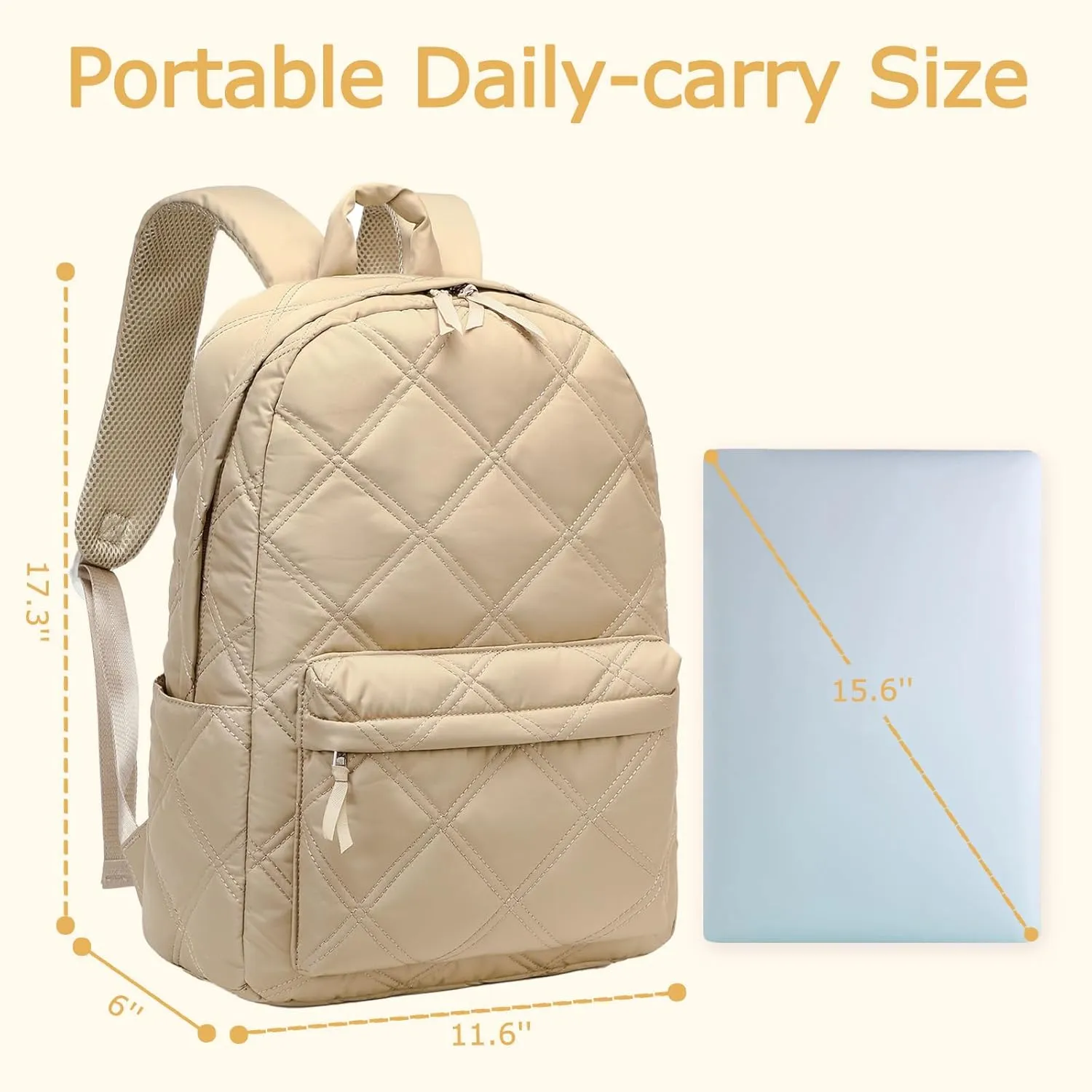 CAMTOP Backpack for Women Travel Backpack Qualited Girls Backpacks for School Lightweight Water-Resistant Casual Daypack Backpacks (Khaki)