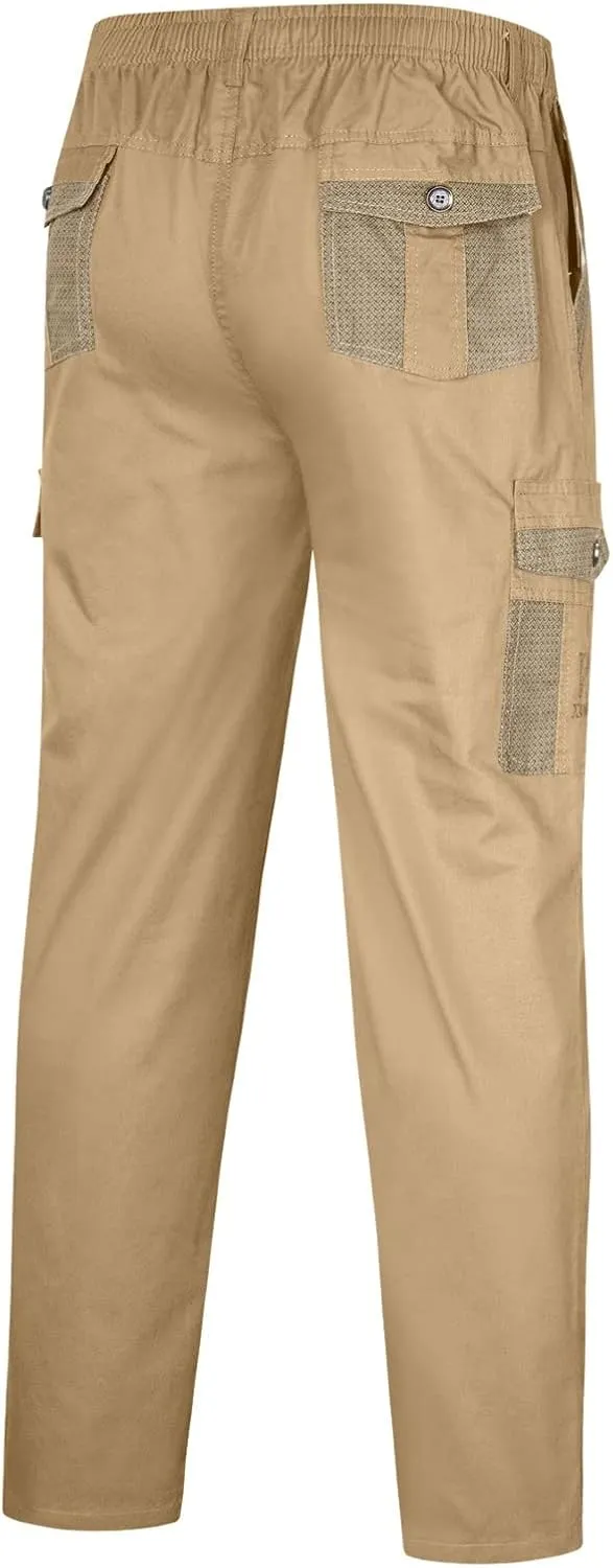 Cargo Pants for Men Baggy Lightweight Sweatpants Casual Loose-fit Pants Athletic Drawstring Pant with Pockets Men's