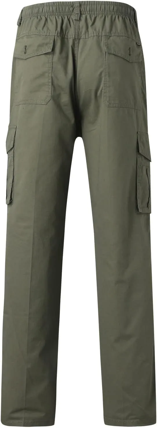 Cargo Pants for Men Relaxed Fit Elastic Running Athletic Sports Pants Casual Straight-Leg Trousers Mens Heavyweight
