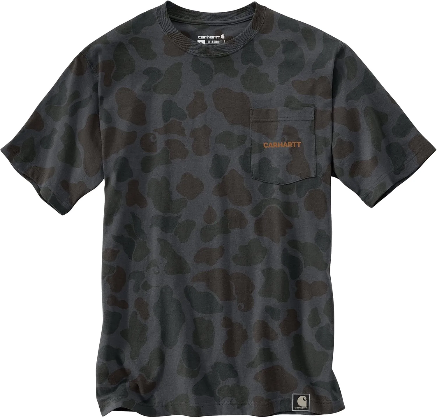 Carhartt Men's Relaxed Fit Lightweight Short-Sleeve Pocket Camo Logo Graphic T-Shirt