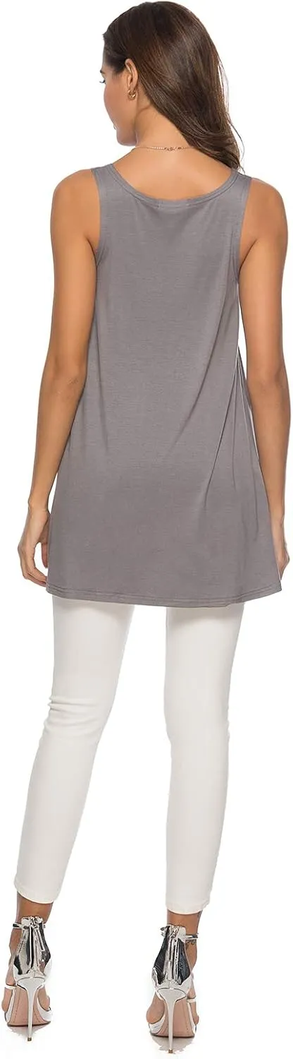 CEASIKERY Women's Sleeveless Tunics Women Flowy Tunic Tank Tops for Leggings