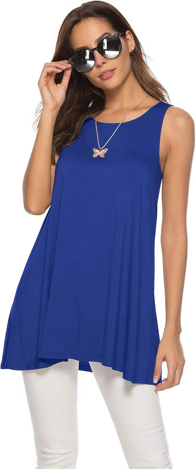 CEASIKERY Women's Sleeveless Tunics Women Flowy Tunic Tank Tops for Leggings