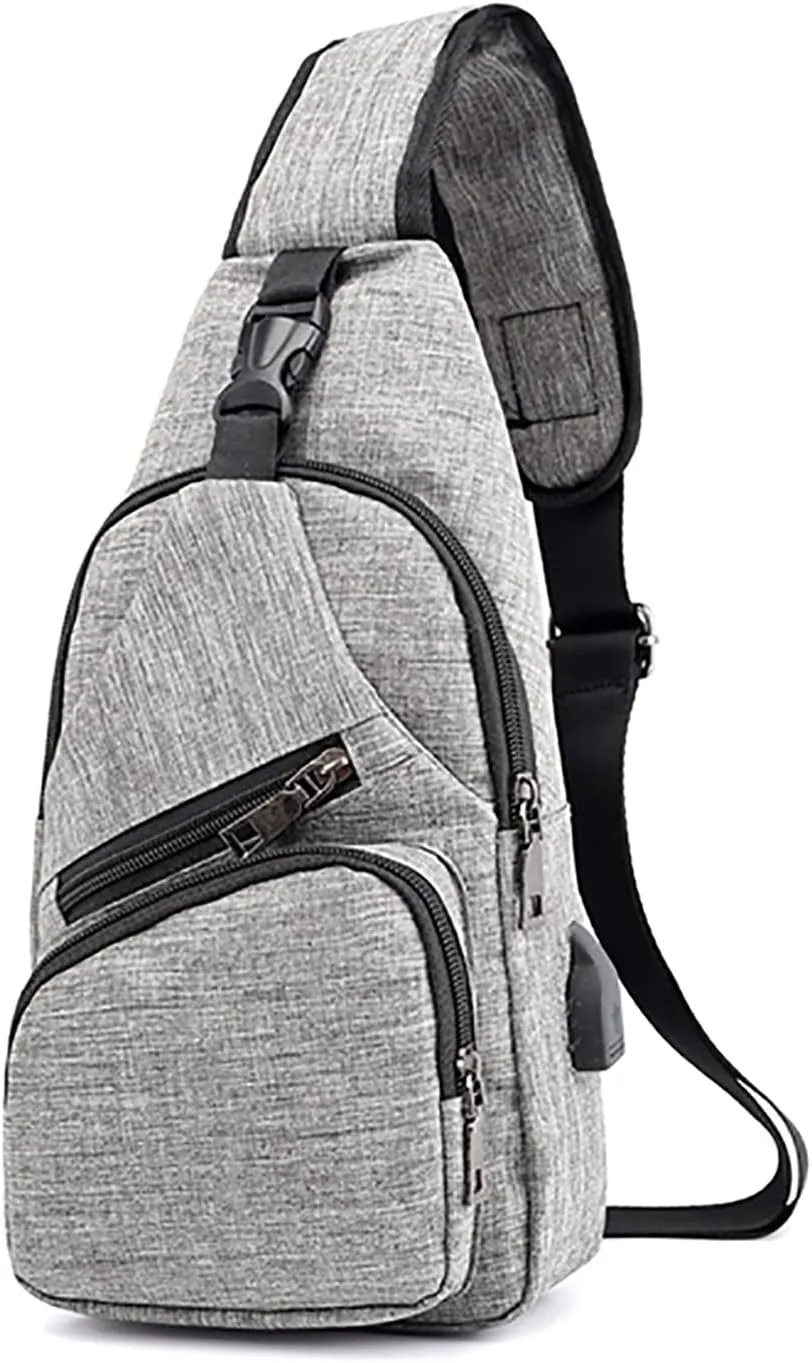 Chest Bag Daypack Fanny Pack Sling Bag For Men Women Shoulder Backpack Chest Bags Crossbody Daypack With USB
