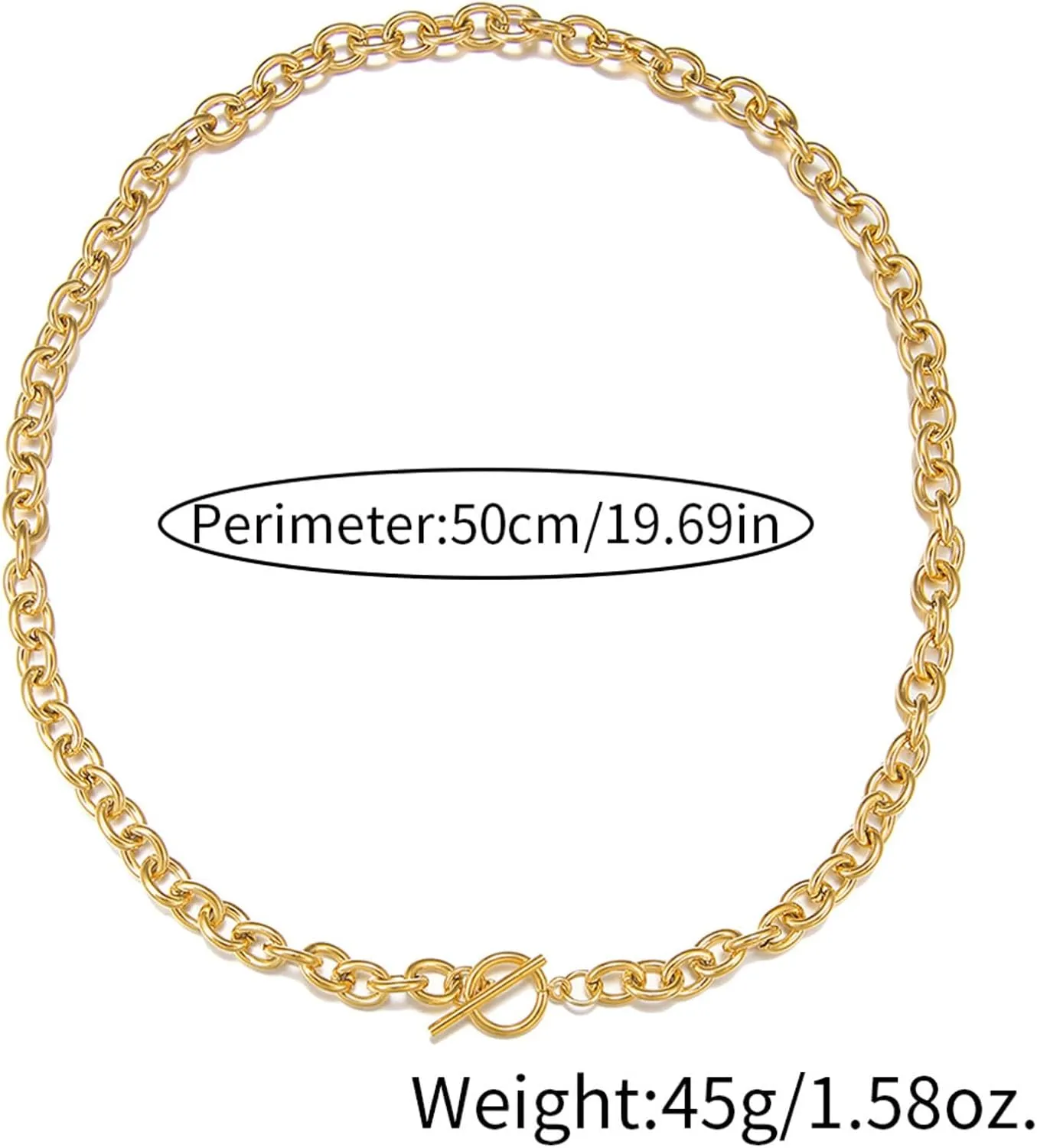 Chunky Gold Layered Necklace for Women Chunky Chain Necklace Stackable Toggle Choker Necklaces Paperclip Pendant Necklaces Outfit Accessories