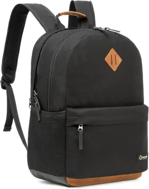 Classic Laptop Backpack with Padded 17 inch Laptop Sleeve, Multi Pocket Backpack, Casual Daypack Backpacks (Black & Brown)