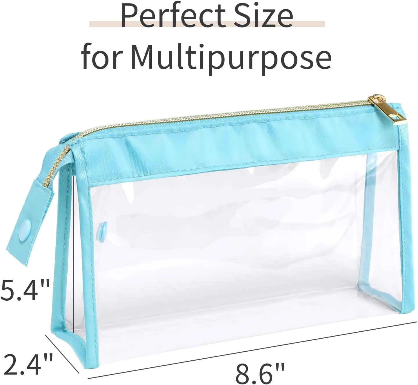 Clear Toiletry Bags, Perfect Size Clear Pouches with Zipper for Traveling, Sturdy Clear Makeup Bags for Home Storage Organizing, Vacation, Travel accessories (3 Pack)