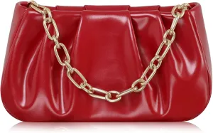 Clutch Purse for Women - Evening Small Shoulder Bag Anti Theft Removable Chain Adjustable Strap PU Handbag