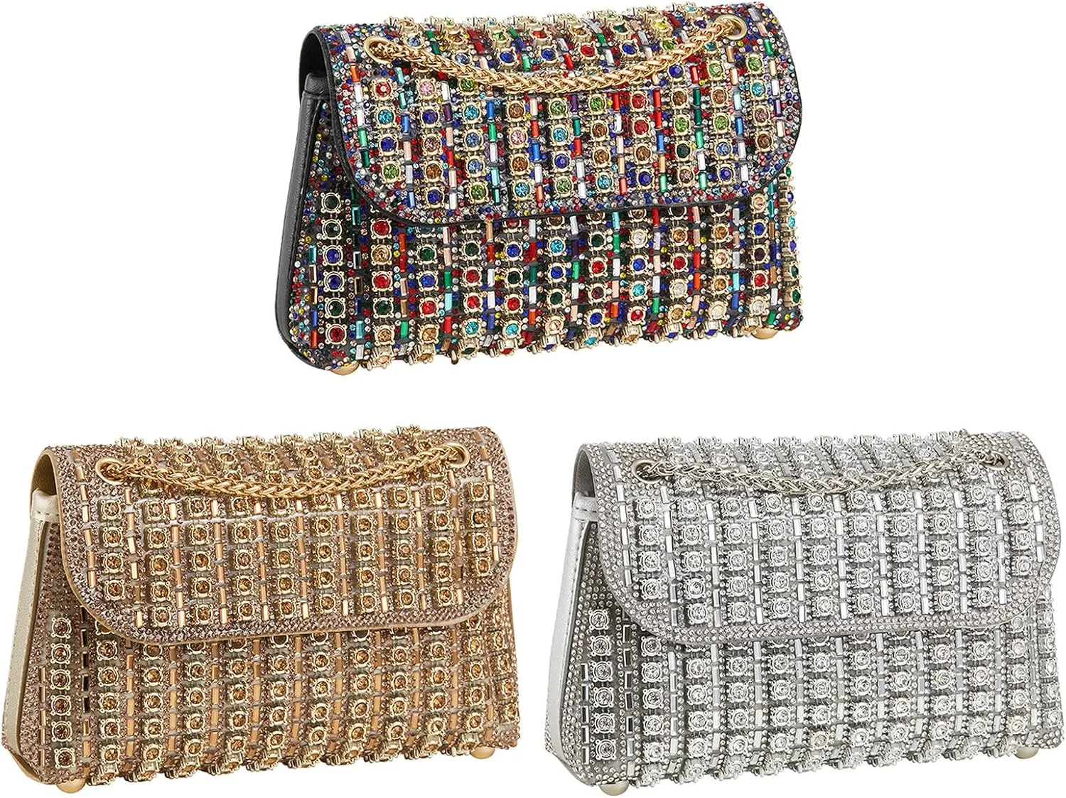 Clutches Purse Sparkling Evening Handbag for Women,Chain Crossbody Shoulder Bags