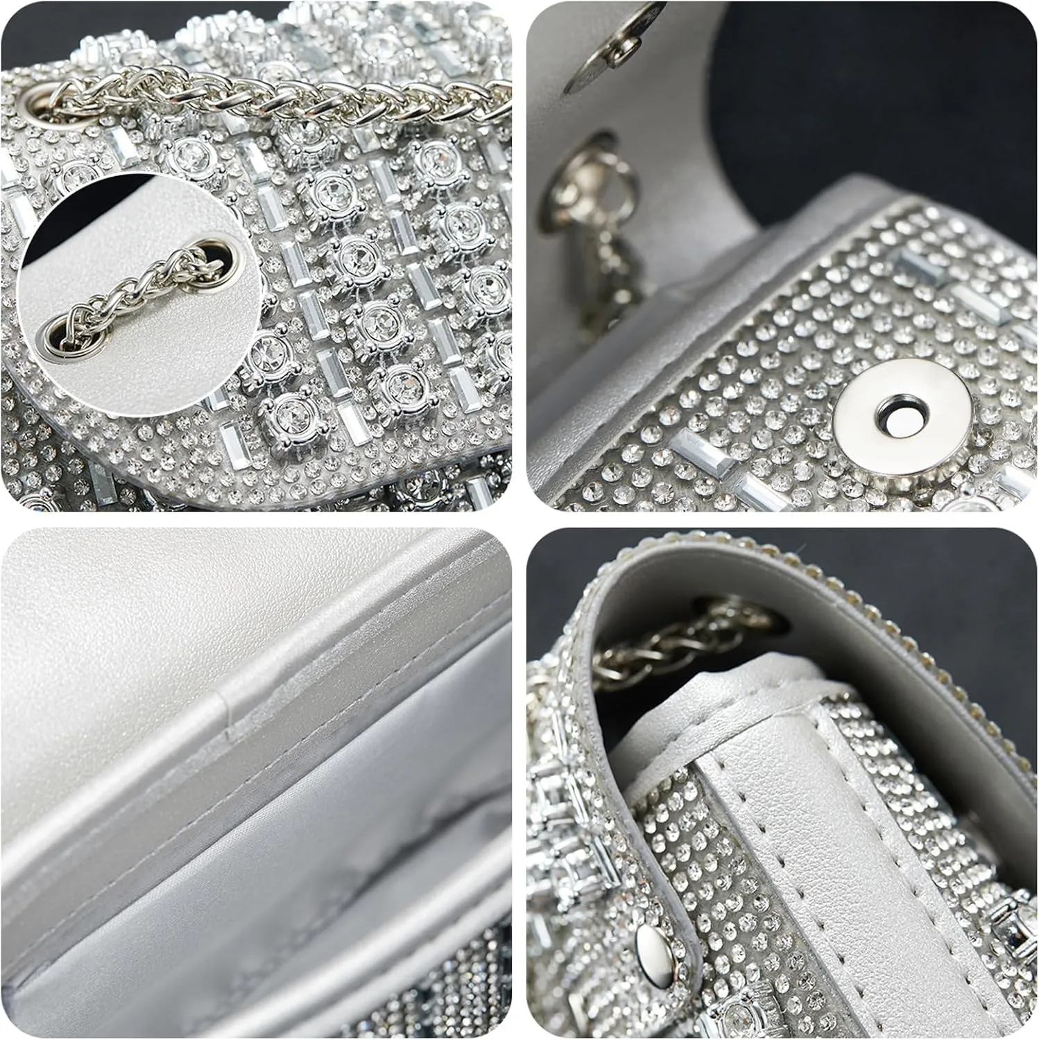 Clutches Purse Sparkling Evening Handbag for Women,Chain Crossbody Shoulder Bags