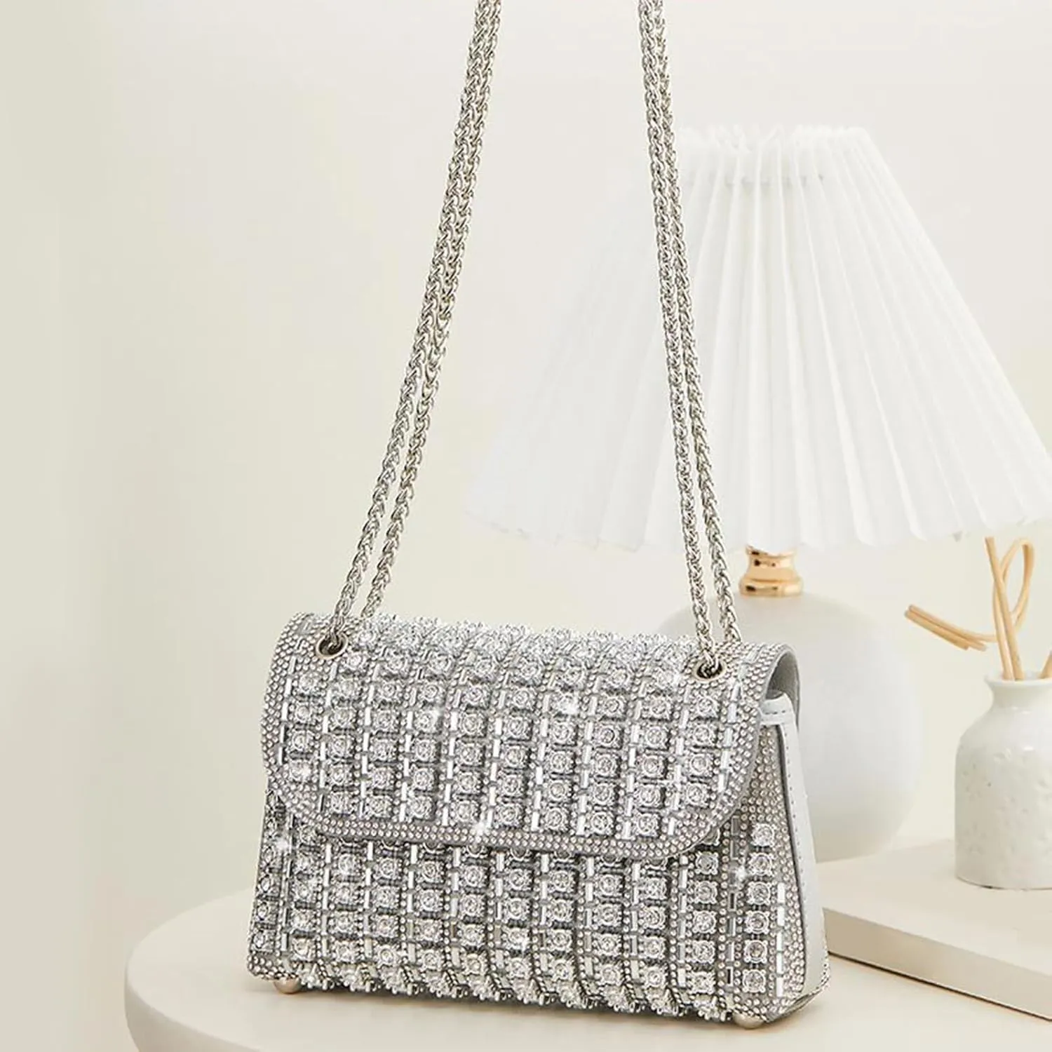 Clutches Purse Sparkling Evening Handbag for Women,Chain Crossbody Shoulder Bags