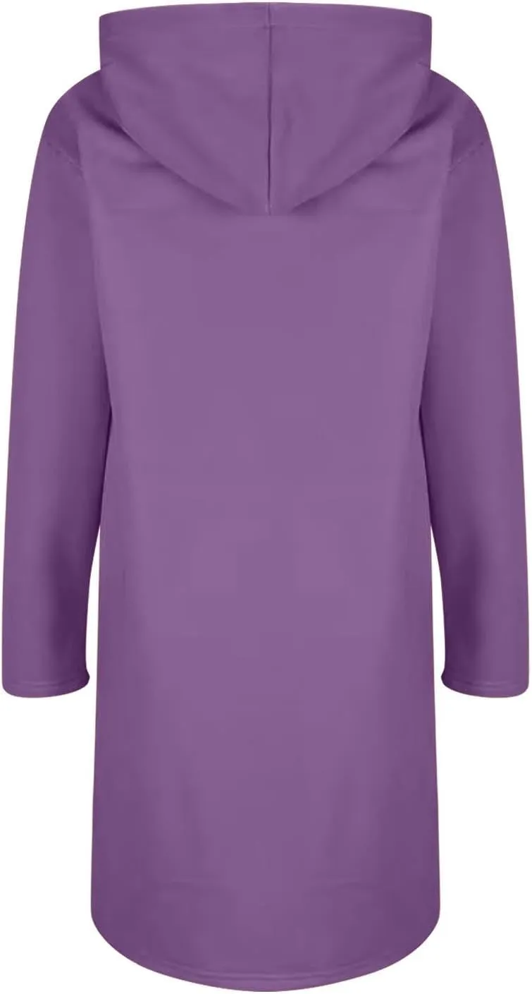 Coats for Women Zip Up Long Sleeve Oversized Hoodies Casual Lightweight Fleece Jackets with Pockets Outerwear