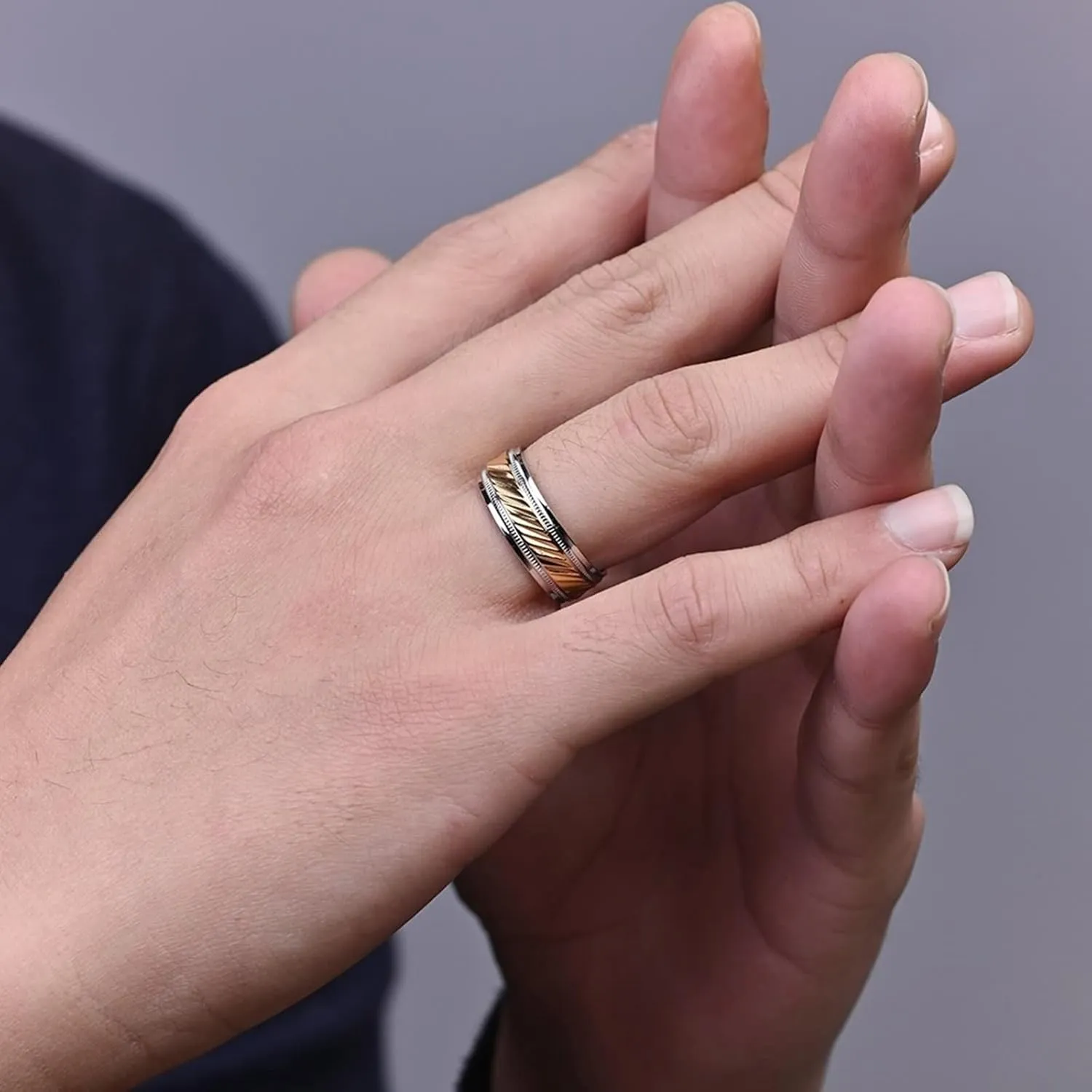 Couples Rings for Him and Her Set Promise Rings, Wedding Rings for Couples Set Stainless Steel Comfort Fit Silver Gold Ring 7.5mm