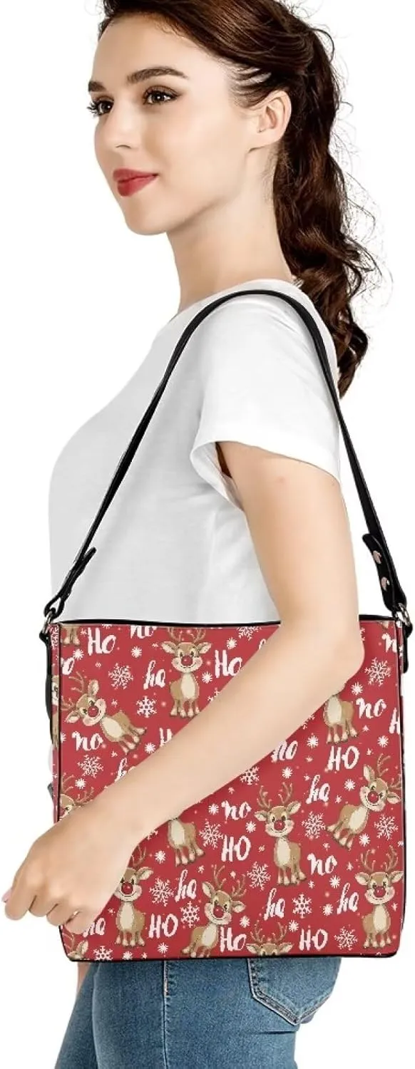 Crossbody Bucket Shoulder Bags for Women Leather Purse Cross Body Handbag Multiple Pockets