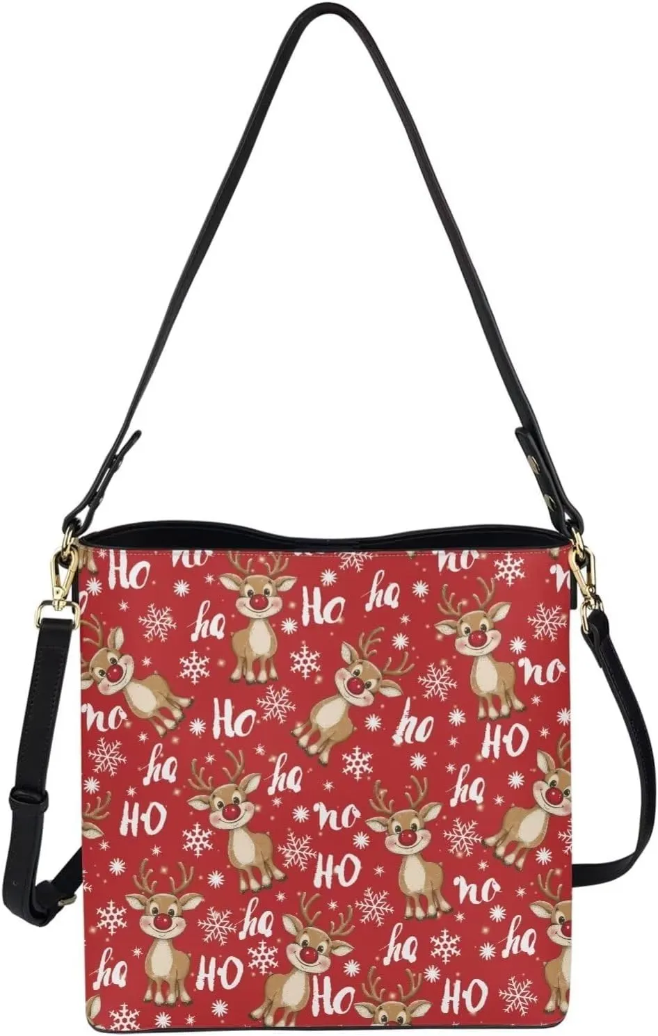 Crossbody Bucket Shoulder Bags for Women Leather Purse Cross Body Handbag Multiple Pockets