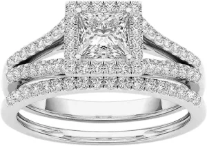 Cushion Diamond Engagement Wedding Bridal Rings for Women Cubic Zirconia Popular Engagement Rings Sets for Women