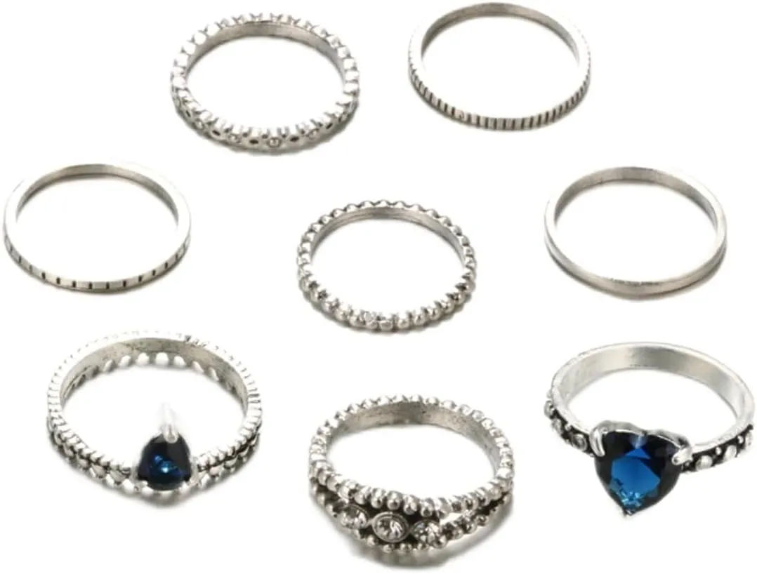 Didiseaon Fashion Ring Set for Women 8pcs Vintage Jewelry Set Knuckle Rings Ideal Present