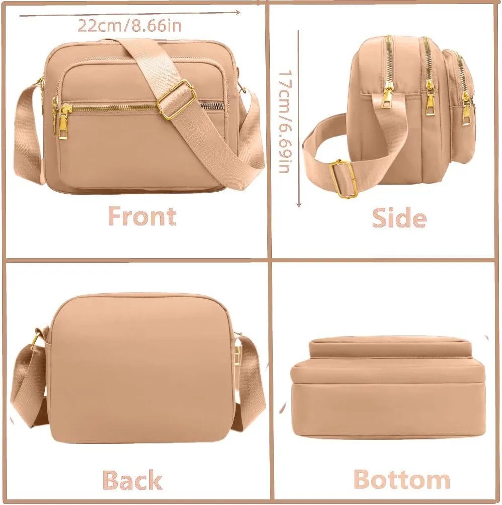 DIHKLCIO Nylon Crossbody Bags for Women Purses and Handbags Women's Casual Messenger Bag Waterproof Black Crossbody Purse