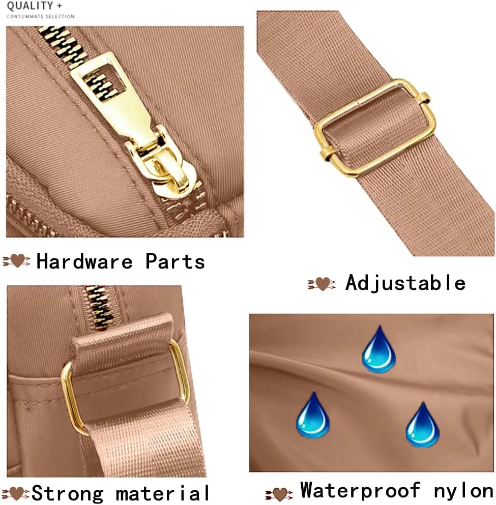 DIHKLCIO Nylon Crossbody Bags for Women Purses and Handbags Women's Casual Messenger Bag Waterproof Black Crossbody Purse