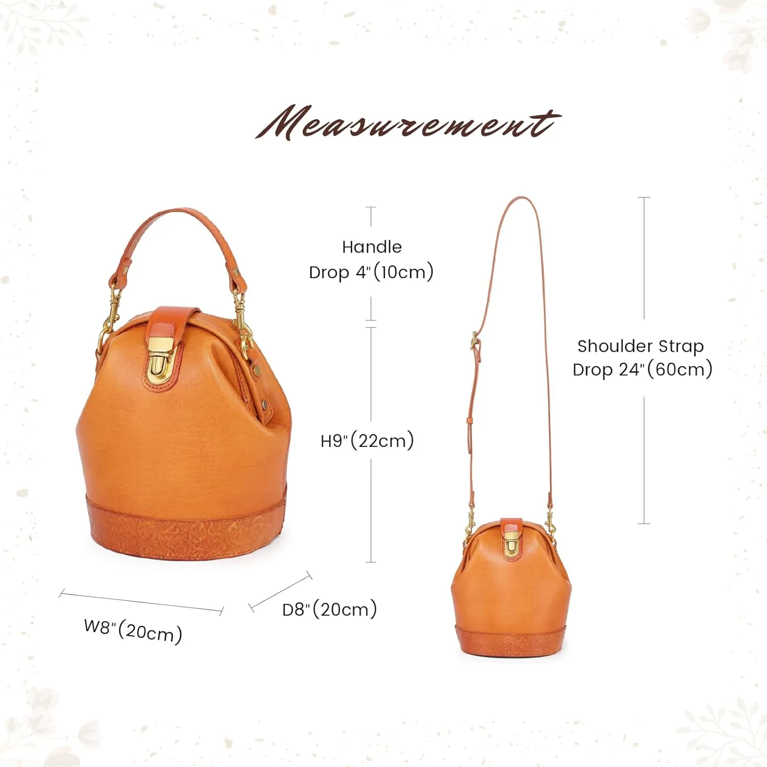 Doctor Bucket Crossbody Handbag | Luxurious and Versatile Bag for Women | Genuine Cowhide Leather