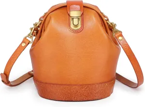 Doctor Bucket Crossbody Handbag | Luxurious and Versatile Bag for Women | Genuine Cowhide Leather