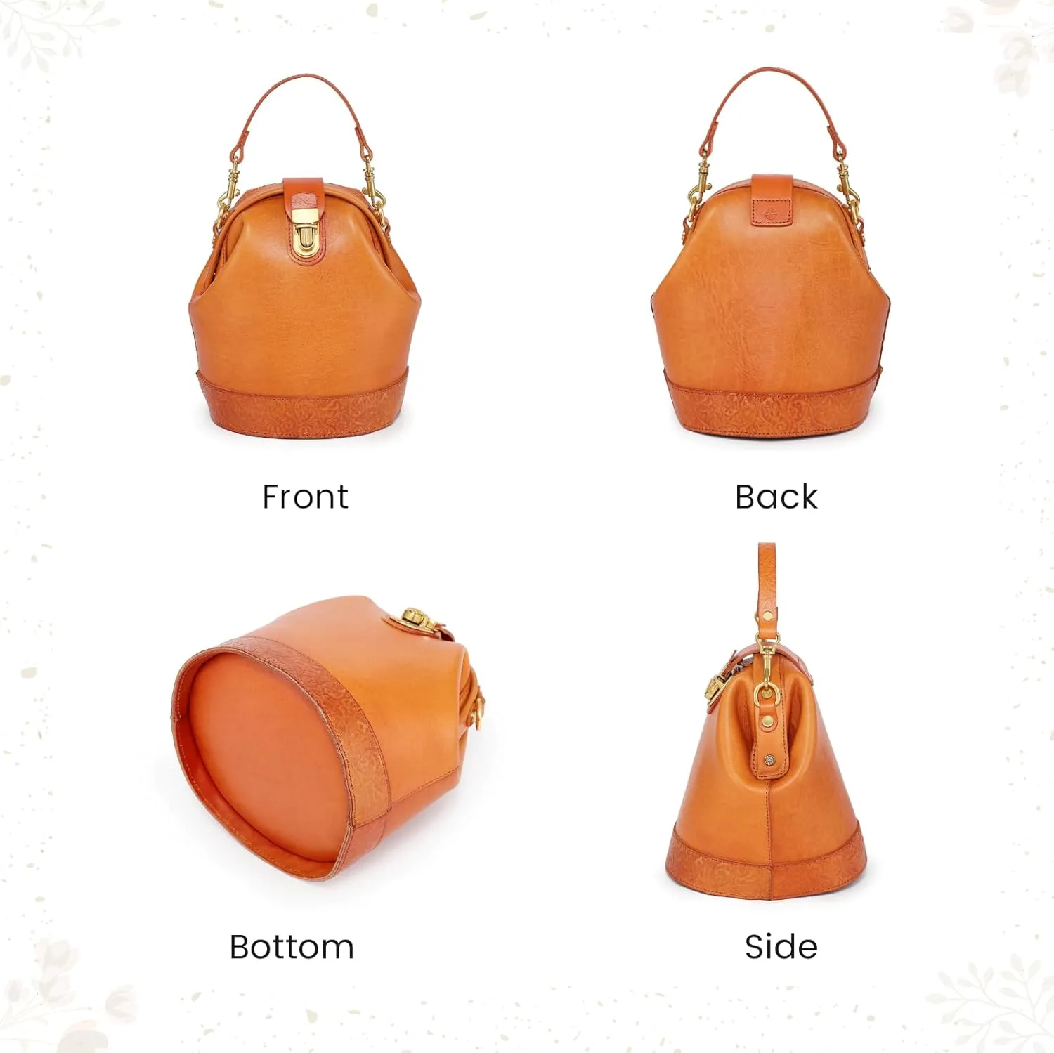 Doctor Bucket Crossbody Handbag | Luxurious and Versatile Bag for Women | Genuine Cowhide Leather