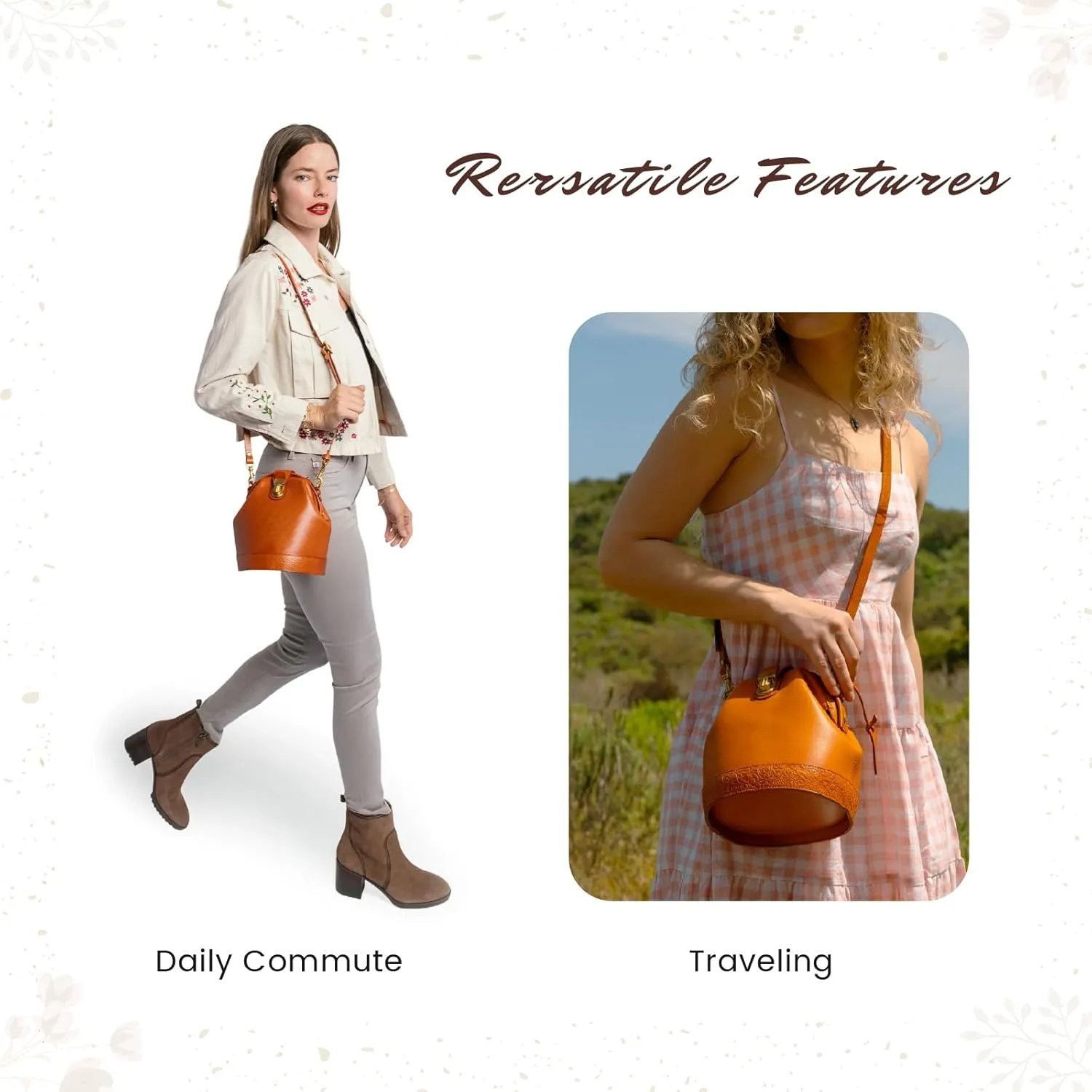 Doctor Bucket Crossbody Handbag | Luxurious and Versatile Bag for Women | Genuine Cowhide Leather