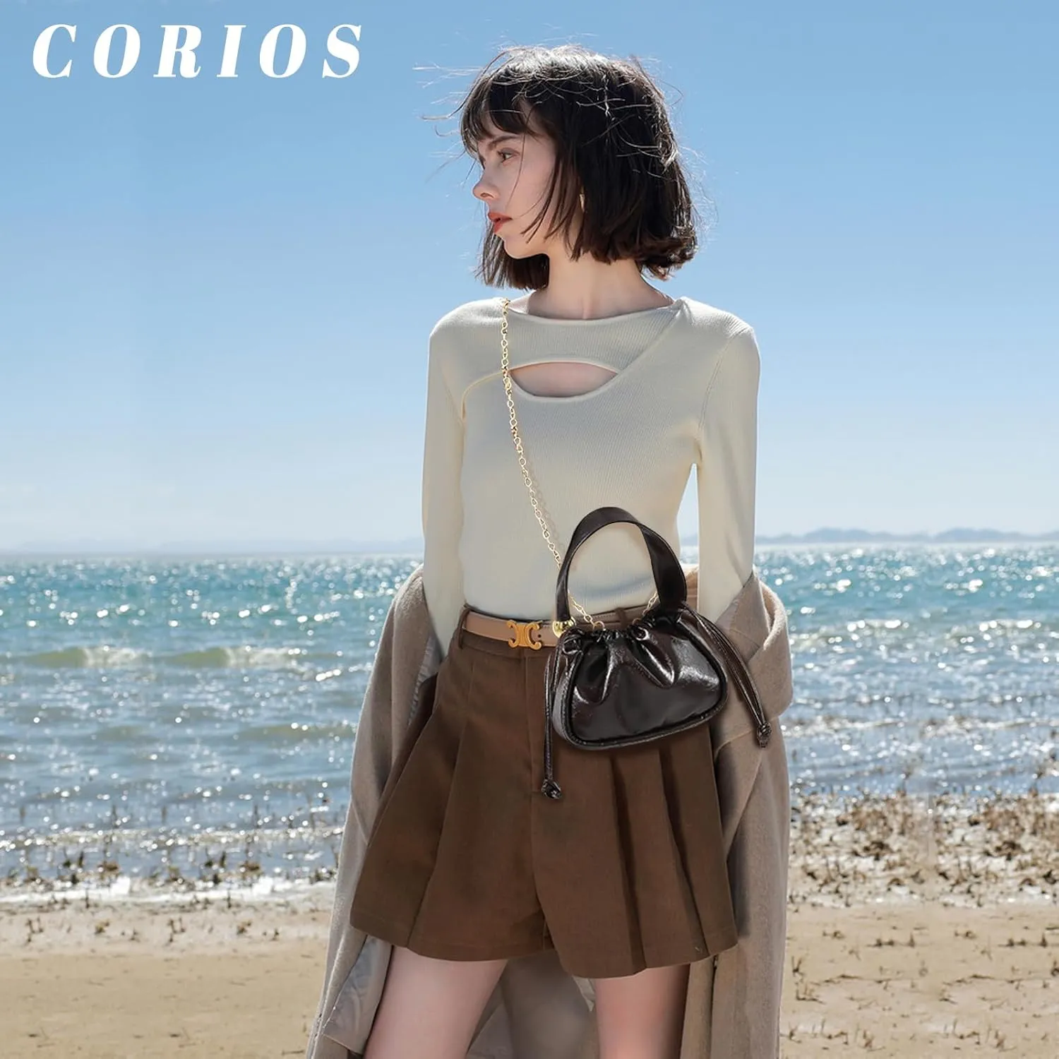 Drawstring Bucket Bag for Women - PU Leather Tote Handbag - Waterproof Crossbody Shoulder Satchel