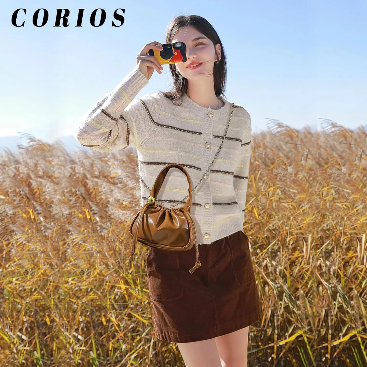 Drawstring Bucket Bag for Women - PU Leather Tote Handbag - Waterproof Crossbody Shoulder Satchel