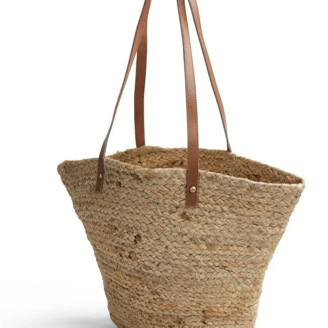 DRAWSTRING WOVEN TOTE BAG