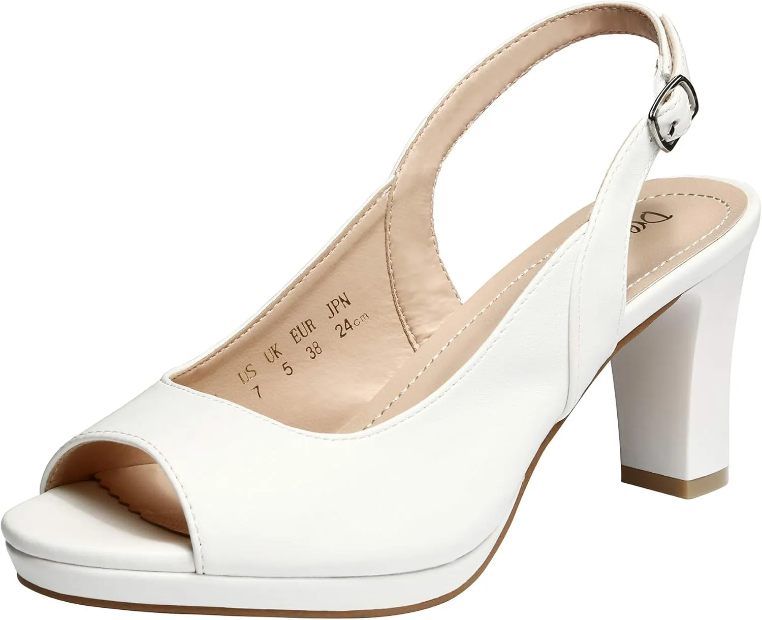 DREAM PAIRS Womens Sexy High Chunky Heels Peep Toe Platform Block Slingback Dress Pumps Shoes