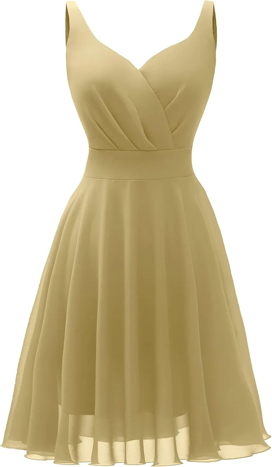 Dressever Summer Cocktail Dress V-Neck Adjustable Spaghetti Strap Chiffon Sundress