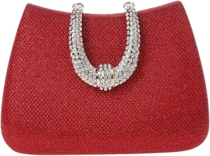 ELEOPTION Women's Bling Glitter Purse Clutch Bag Hard Case With Full Rhinestones For Cocktail Party Wedding