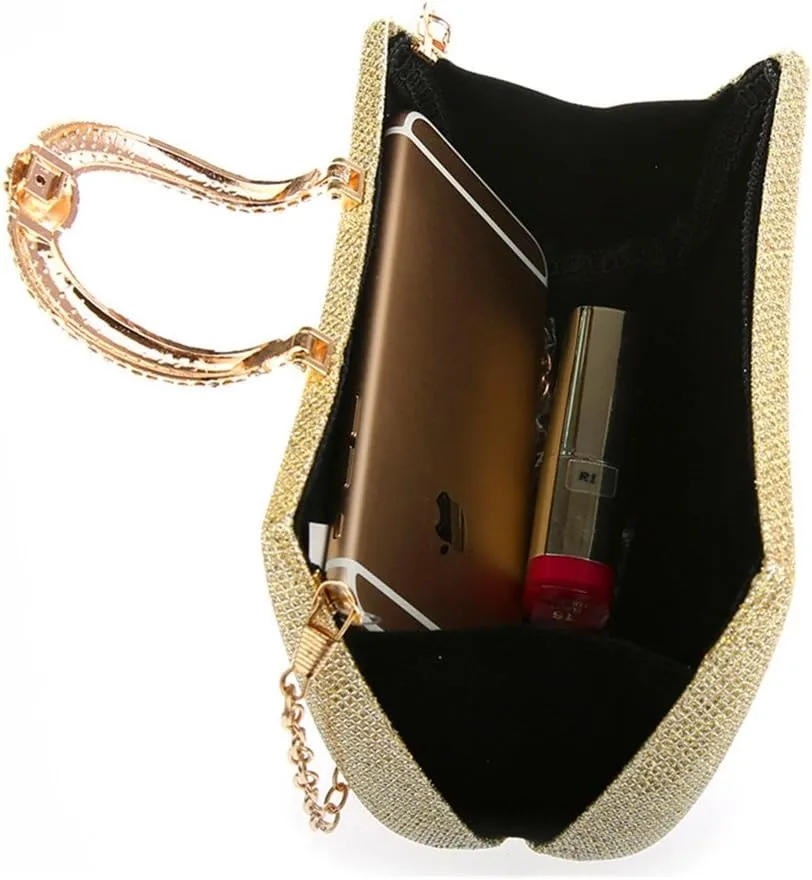 ELEOPTION Women's Bling Glitter Purse Clutch Bag Hard Case With Full Rhinestones For Cocktail Party Wedding