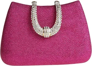 ELEOPTION Women's Bling Glitter Purse Clutch Bag Hard Case With Full Rhinestones For Cocktail Party Wedding