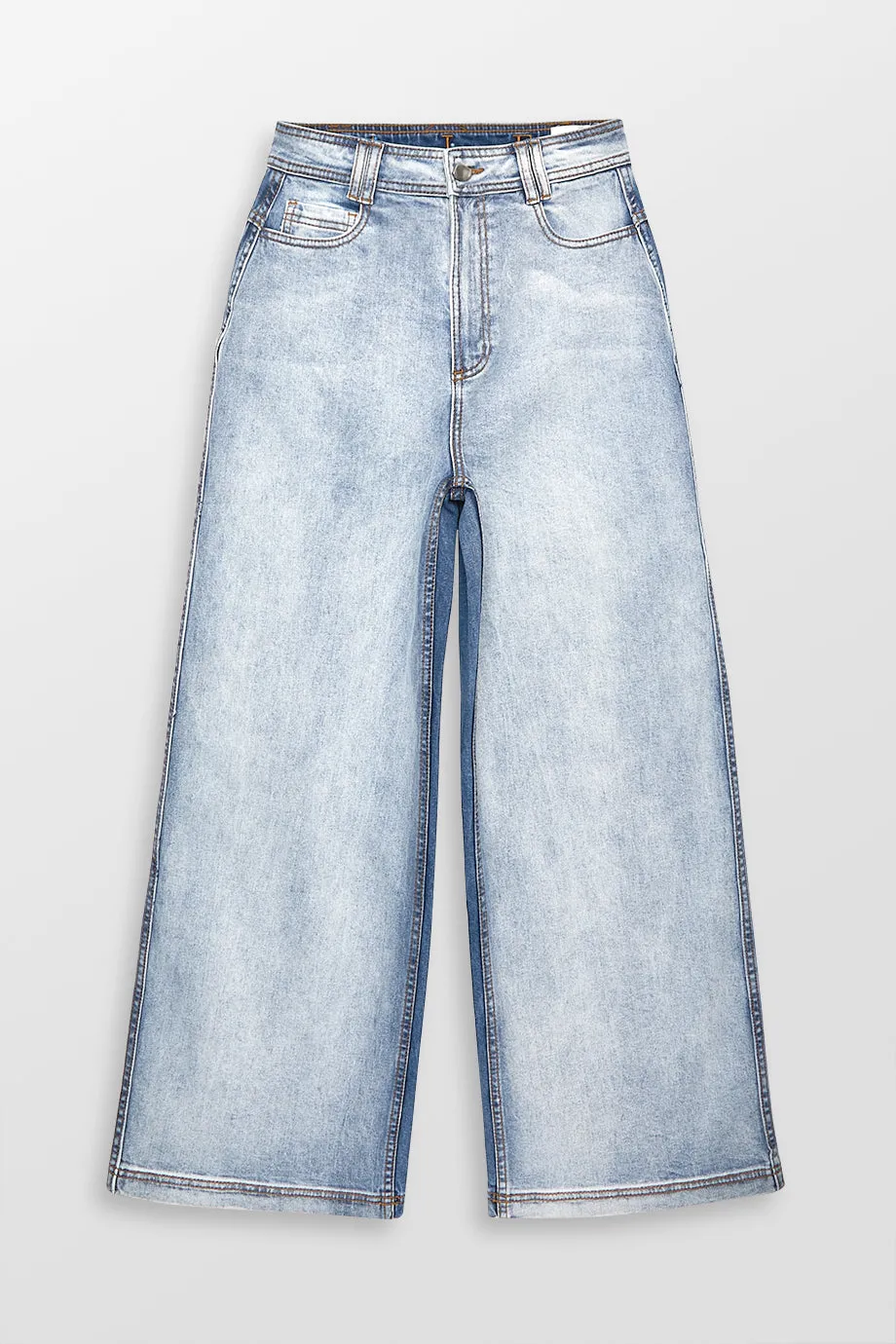 Embrace Wide Leg Two Tone Denim Pants