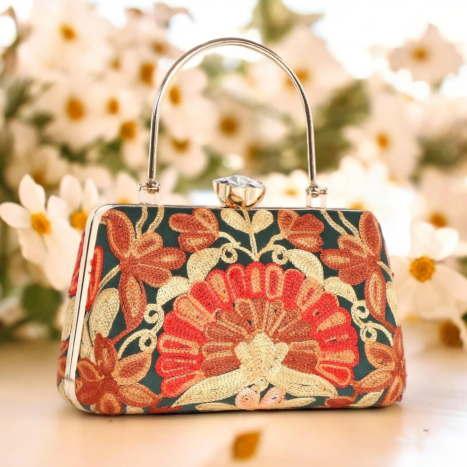 Embroidery Wedding/Party Bridal Type Sling/Clutch Bag