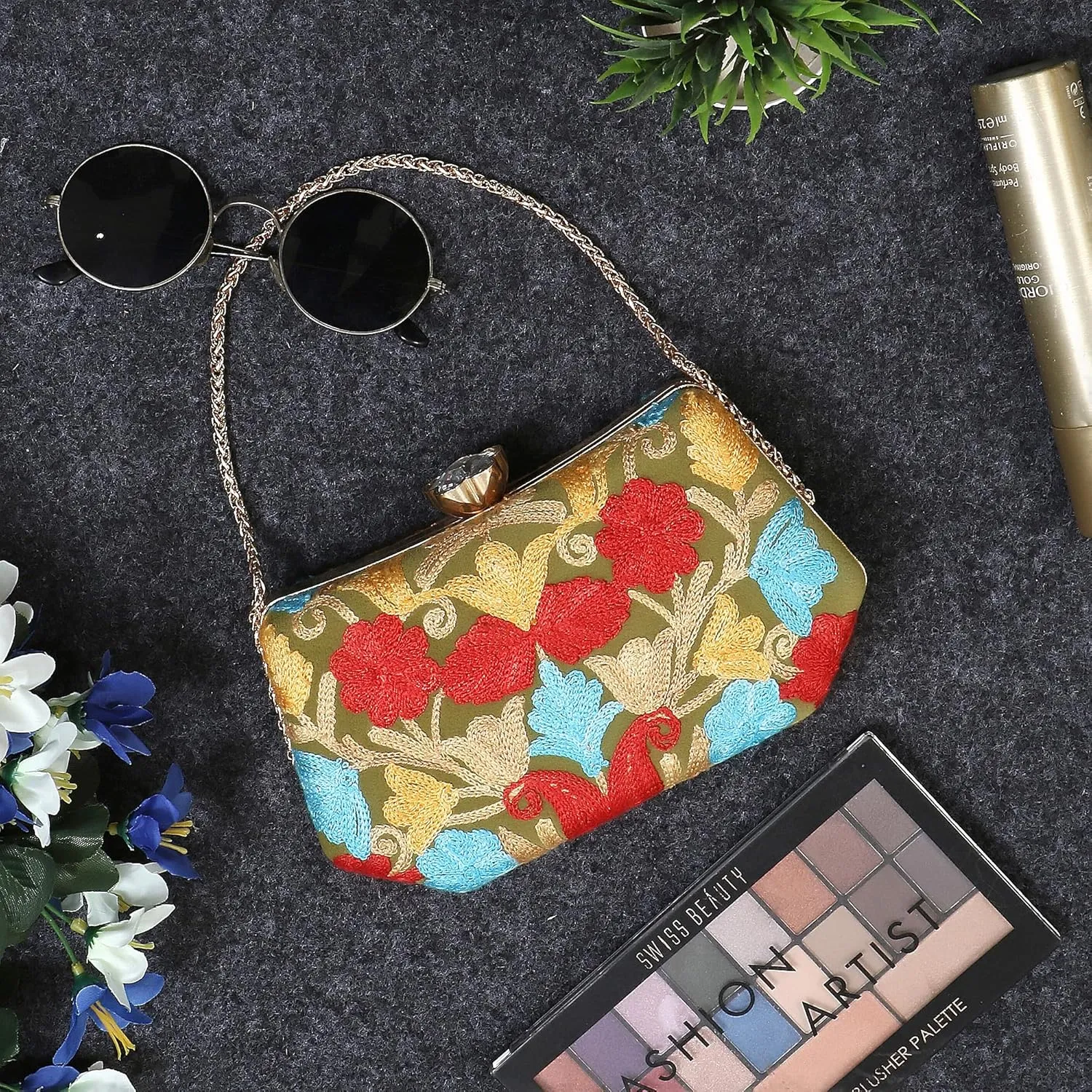 Embroidery Wedding/Party Bridal Type Sling/Clutch Bag
