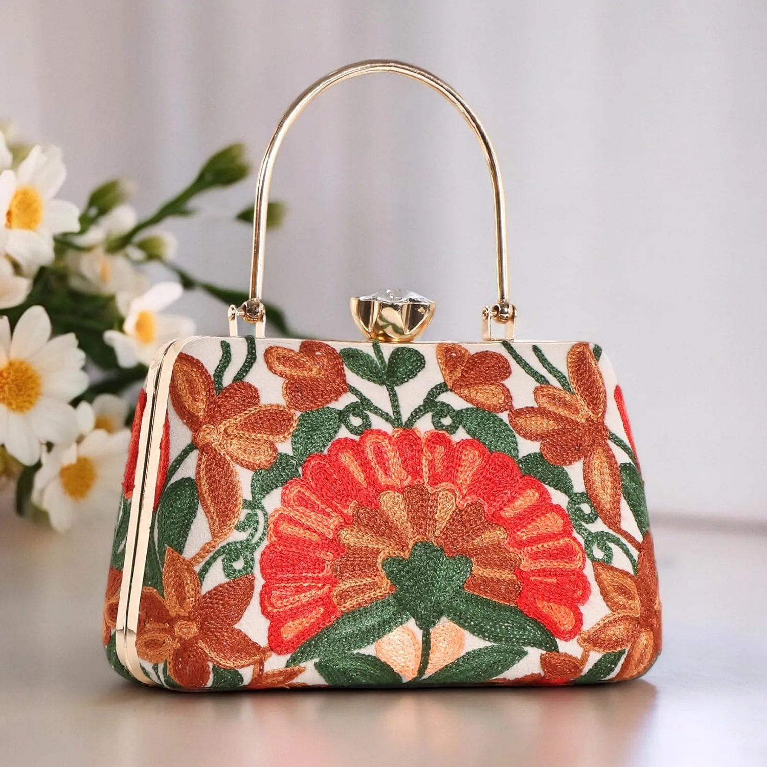 Embroidery Wedding/Party Bridal Type Sling/Clutch Bag