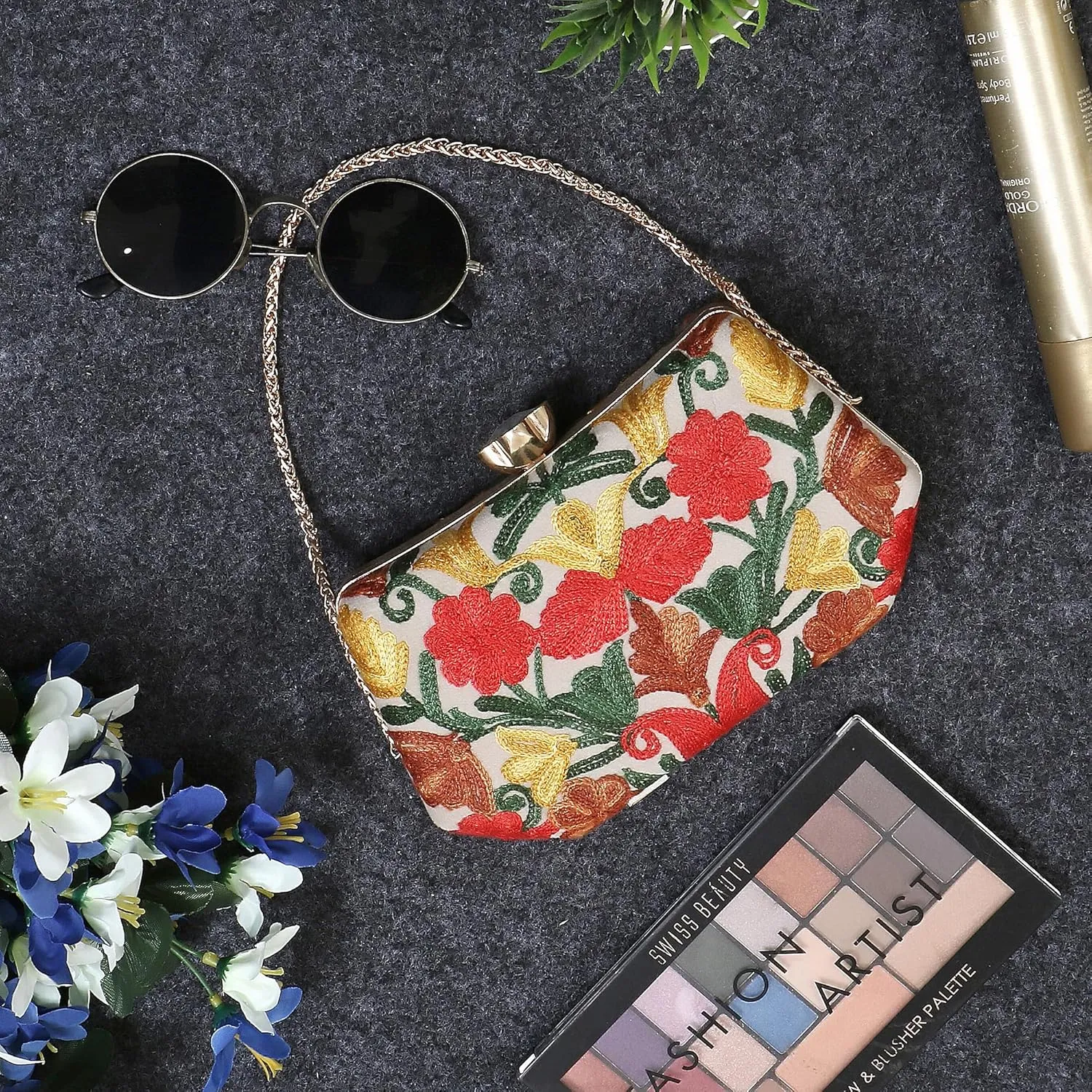 Embroidery Wedding/Party Bridal Type Sling/Clutch Bag