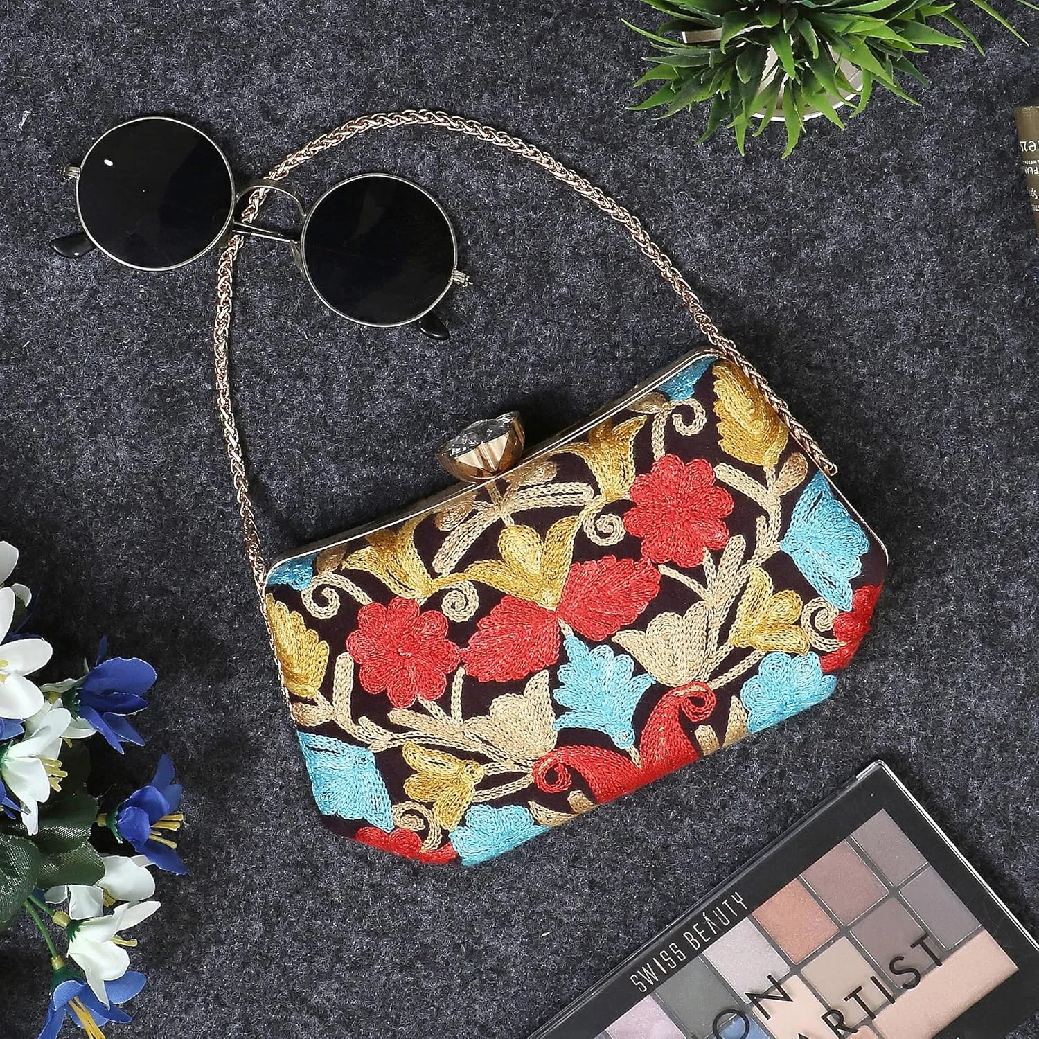Embroidery Wedding/Party Bridal Type Sling/Clutch Bag