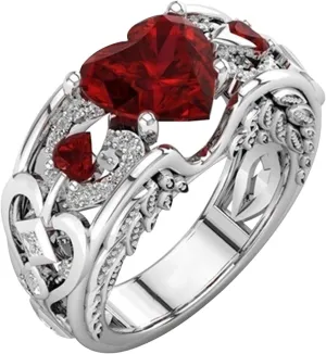 Engagement Rings for Women,925 Sterling Silver Heart Gemstone Birthstone Promise Ring for Wedding Anniversary Jewelry Gift