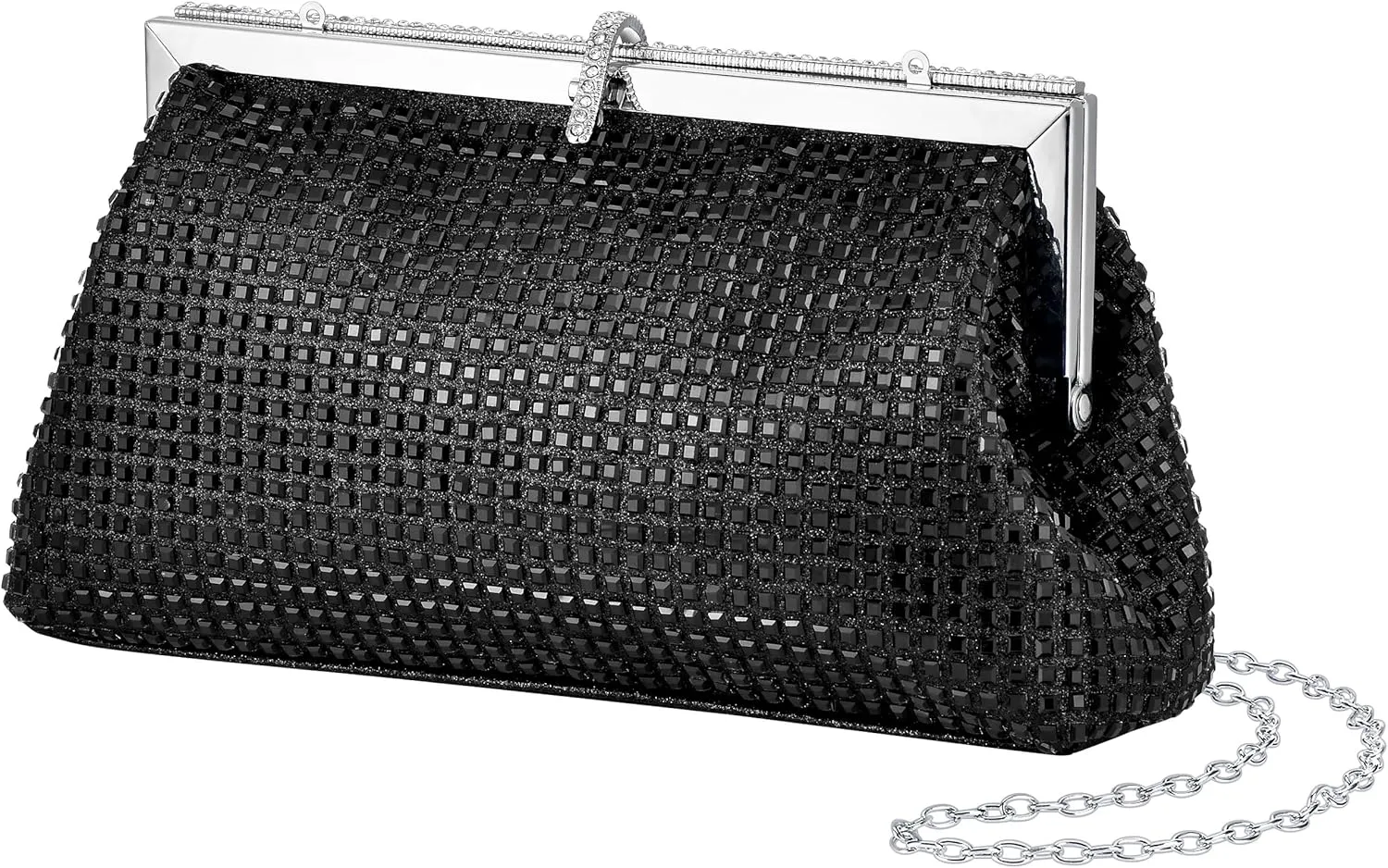Evening Bags for Women, Black Clutch bag with Chain Formal Purse Luxury Handbag for Wedding Party