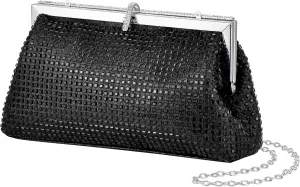 Evening Bags for Women, Black Clutch bag with Chain Formal Purse Luxury Handbag for Wedding Party