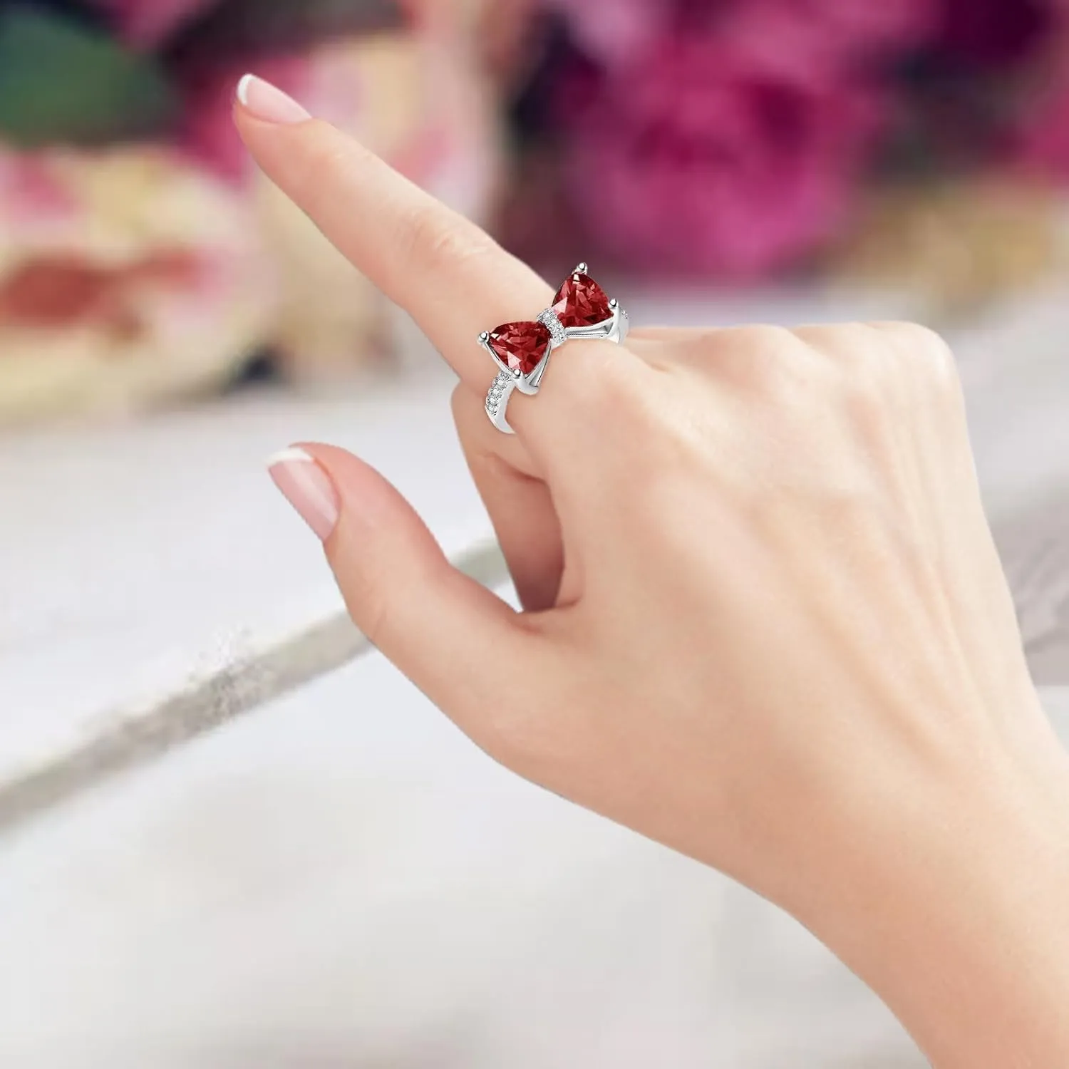 Fashion 925 Silver Bridal Rings Sets, Engagement Wedding Band for Women Promise Ring for Her