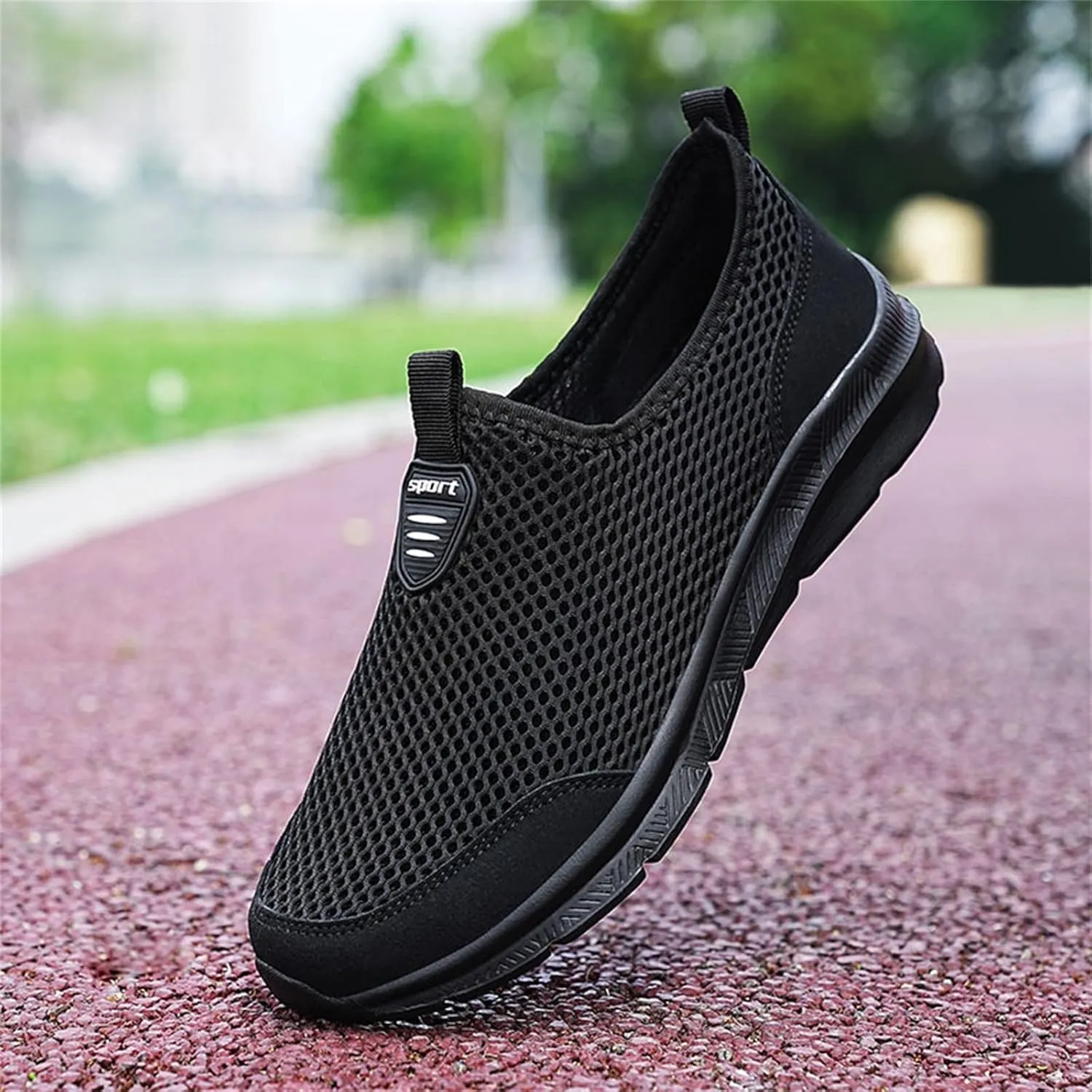 Fashion Summer Men Breathable Mesh Shallow Lace Up Casual Shoes Mens Classic Leather Sneaker