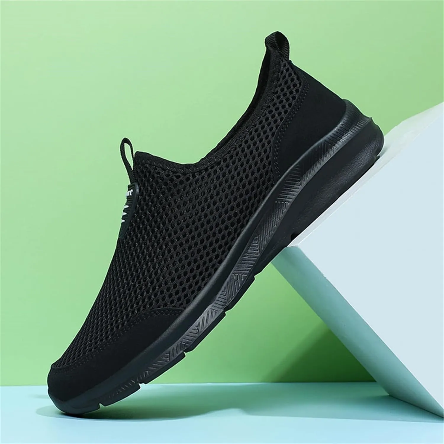 Fashion Summer Men Breathable Mesh Shallow Lace Up Casual Shoes Mens Classic Leather Sneaker